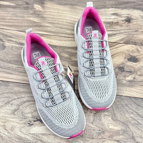 NIB Rieker R-Evolution Shelby 03 Sneakers Trainer 8 39 Gray Pink - Picture 4 of 12